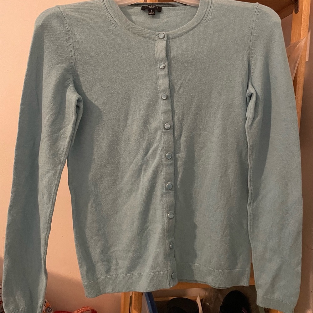 NWOT TALBOTS Blue Button up cardigan sweater.
